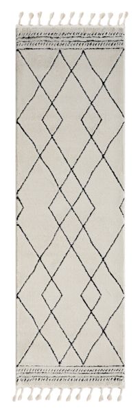 Teppich Moroccan Comfort, 80 cm x 250 cm, Farbe weiß, rechteckig, Florhöhe 19mm