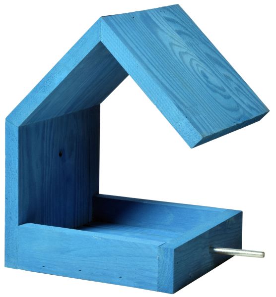 Luxus-Vogelhaus "Bauhaus III", Kiefer, blau
