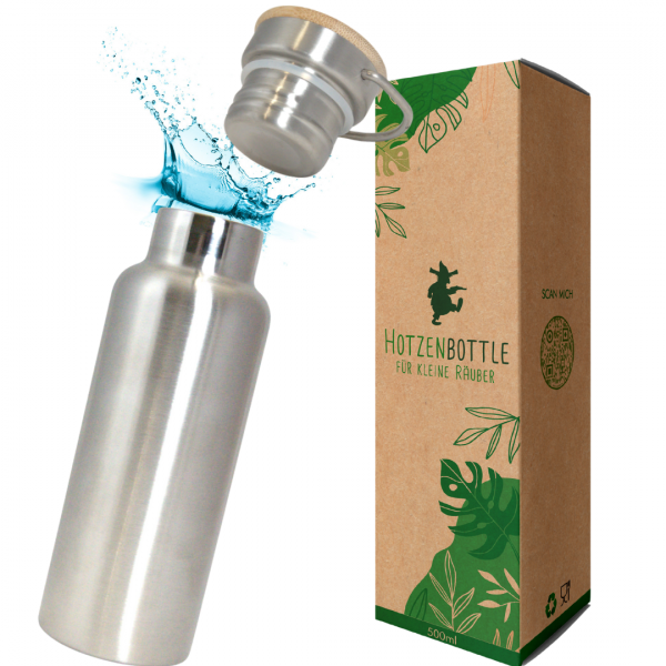 Hotzenbottle Edelstahl Wasserflasche Doppelwandig | Premium | Mini 500ml für Schüler