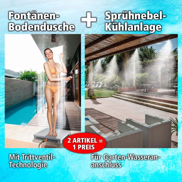 MAUK Fontänen-Bodendusche + Sprühnebel Kühlanlage