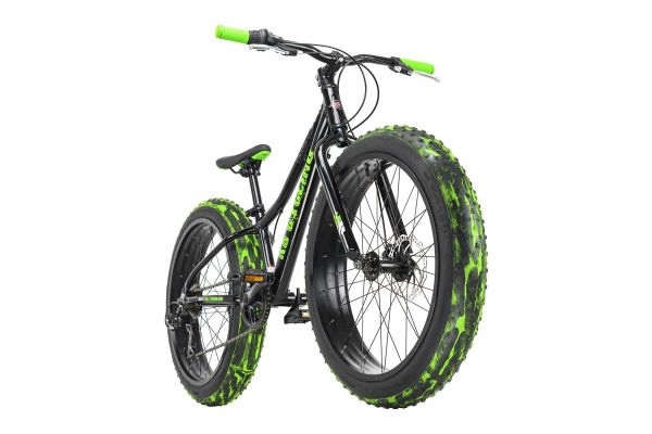 KS Cycling Jugendfahrrad Fatbike 24'' Crusher Aluminiumrahmen schwarz-grün RH 30 cm