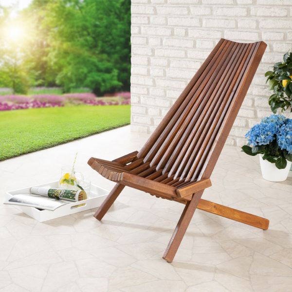HC Garten & Freizeit Holzliegestuhl aus Akazie klappbar