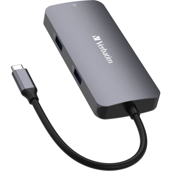USB-C Pro Multiport-Hub CMH-05, 5 Port, 2x USB 3.2-A, USB 3.2-C HDMI 4K, RJ45, USB 3.1-C Kabel Grau