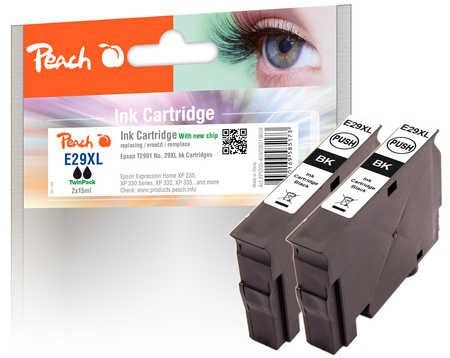 Peach Doppelpack Tintenpatronen XL schwarz kompatibel zu Epson No. 29XL, T2991