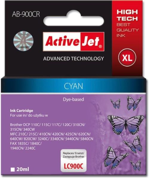 TIN ACTIVEJET AB-900CR Refill für Brother LC900C cyan