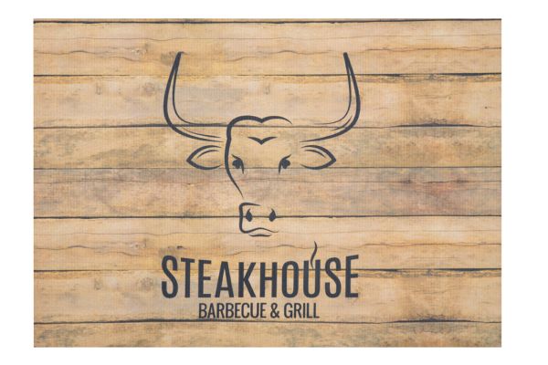BBQ Matte Grillmatte; Steakhouse Holz; Farbe Braun 75 x 120 cm