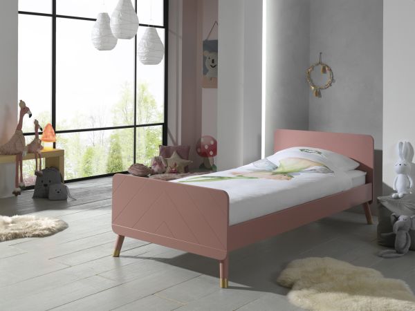 VIPACK - BILLY Einzelbett 90 x 200 cm, mit Lattenrost, Ausführung lackiert Terra Rosa