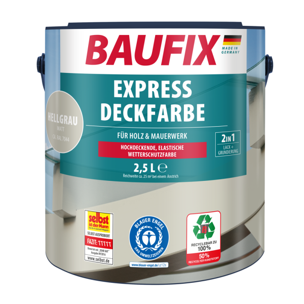 BAUFIX 2in1 Express Deckfarbe 2,5 L hellgrau