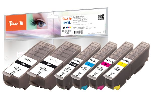 Peach Spar Pack Plus Tintenpatronen HY kompatibel zu Epson No. 26XL, T263