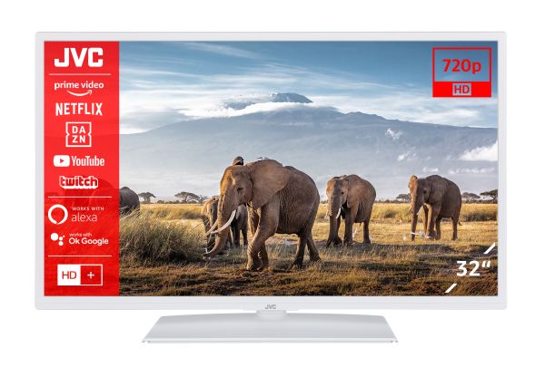 JVC LT-32VH5156W 32 Zoll Fernseher / Smart TV (HD Ready, HDR, Triple-Tuner, Bluetooth) - Inkl. 6 Mon