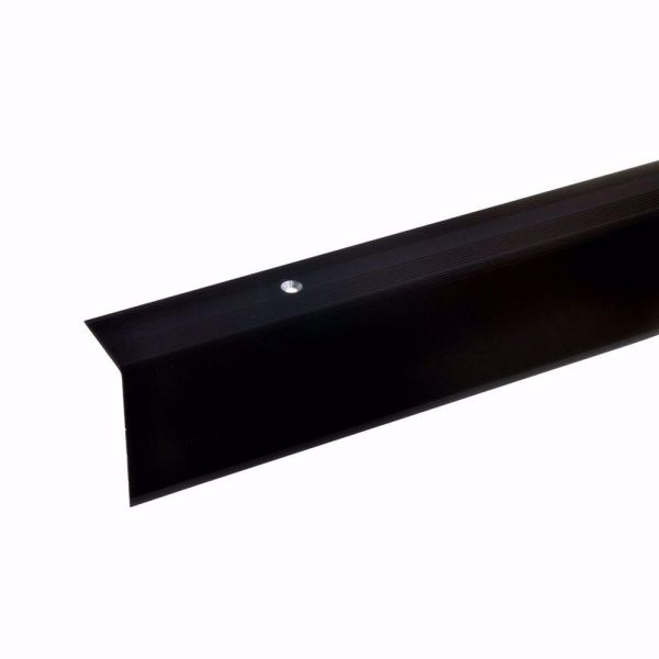 acerto® Alu Treppenwinkel-Profil 135cm 52x30mm bronze dunkel gebohrt