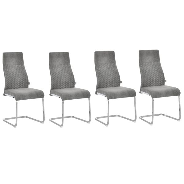 HOMCOM Esszimmerstühle 4er Set Küchenstuhl mit Rückenlehne Sitzfläche für Küche Wohnzimmer Velvet-To