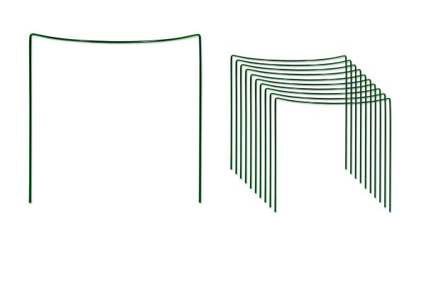 10 Stück Staudenhalter Planzenhalter, halbrund 55 x 41cm, grün