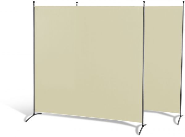 Grasekamp Doppelpack Stellwand 180x180 cm - beige - Paravent Raumteiler Trennwand Sichtschutz