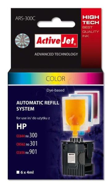 TIN ACTIVEJET Refill-Set ARS-300C für HP 300/ 301/ 901 colour