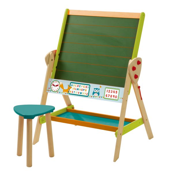 roba Tafel & Kinder-Sitz-Set ‚ABC Eule‘, Kindertafel wandelbar zu Tisch-Stuhl-Set