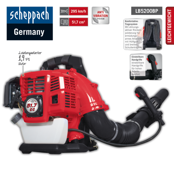Scheppach Backpack Laubbläser LB5200BP