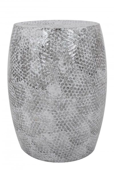 Kayoom Metallhocker Colombo 1100 Grau / Weiß