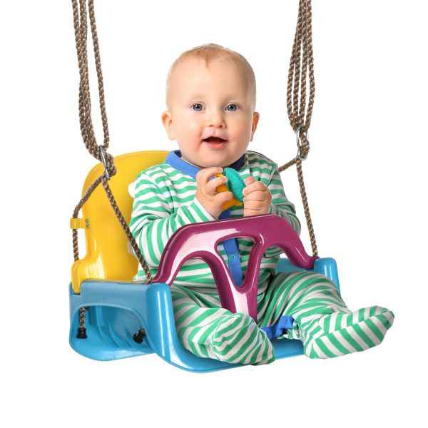 3-in-1 Babyschaukel, Kinderschaukel mit verstellbarem Seil, Blau