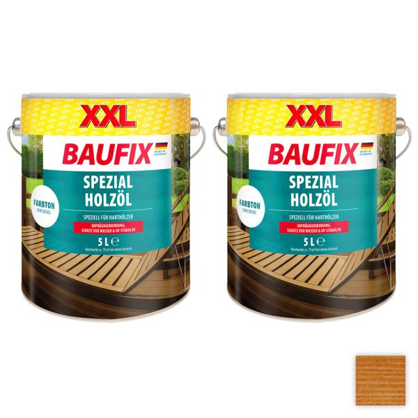 Baufix XXL-Spezial-Holzöl, Teak - 2er-Set
