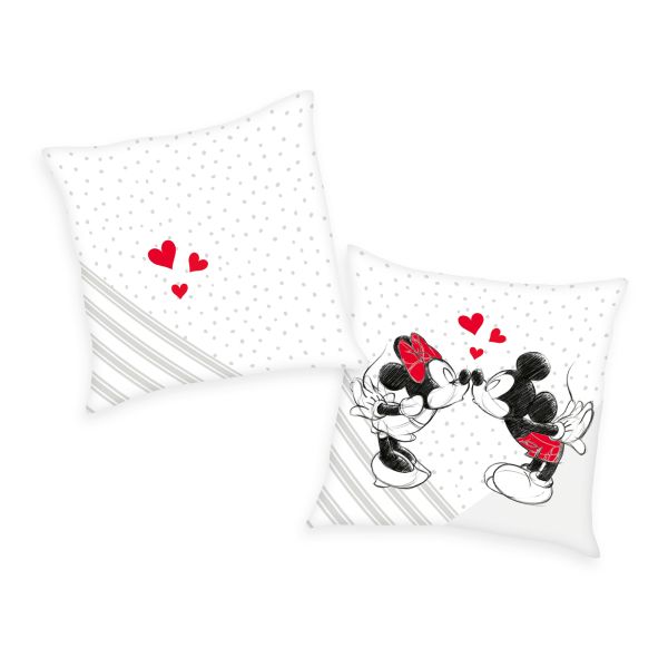 Disney's Mickey & Minnie Soft Velboa Kissen, Größe: 40 x 40 cm