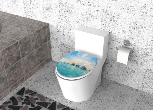 Duschwell Duroplast WC-Sitz mit Motiv - Wasserbungalow