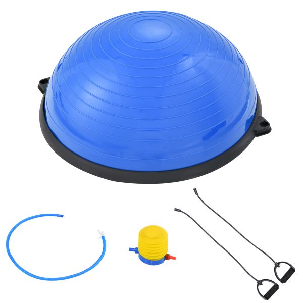 HOMCOM Yoga Balance Ball mit Pumpe Ø58 cm Gymnastikball halbe Kuppel Blau