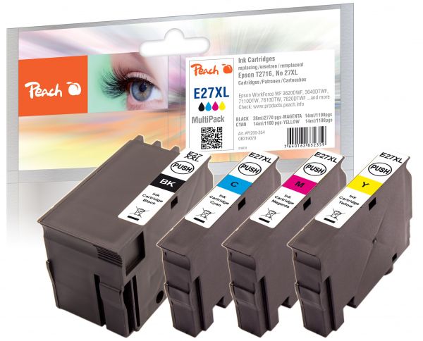 Peach Spar Pack Tintenpatronen kompatibel zu Epson No. 27XL