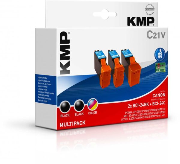 KMP C21V Tintenpatrone ersetzt Canon BCI24BK (6881A002), Canon BCI24C (6882A002)
