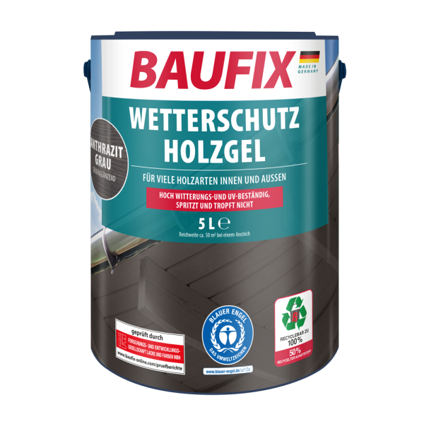 BAUFIX Wetterschutz-Holzgel Anthrazitgrau