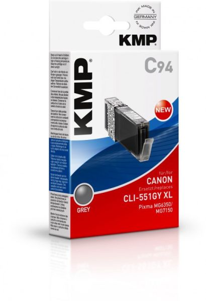 KMP C94 Tintenpatrone ersetzt Canon CLI551GYXL (6447B001)