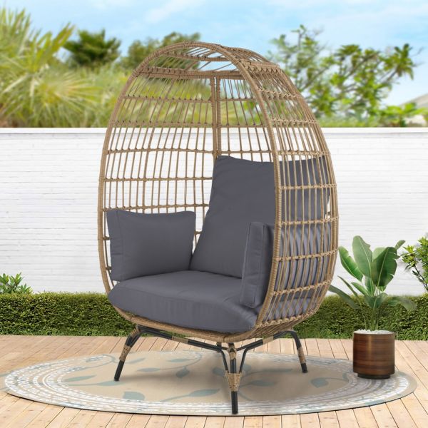Happy Home Egg Chair Loungesessel inkl. Kissen, Eiform - beige
