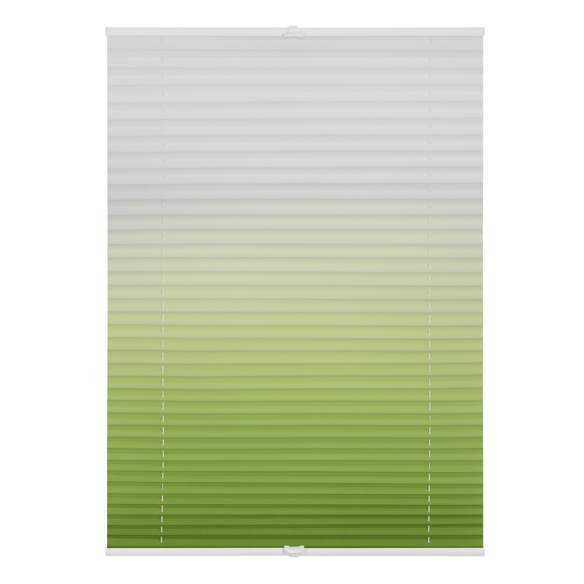Lichtblick Plissee Klemmfix, ohne Bohren, verspannt, Farbverlauf - Grün Weiß,  90 cm x 130 cm (B x L) | Norma24