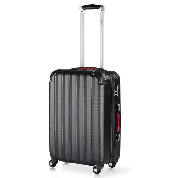 monzana® Koffer Hartschale Baseline Schwarz L aus ABS 62l 39,5x25x60cm