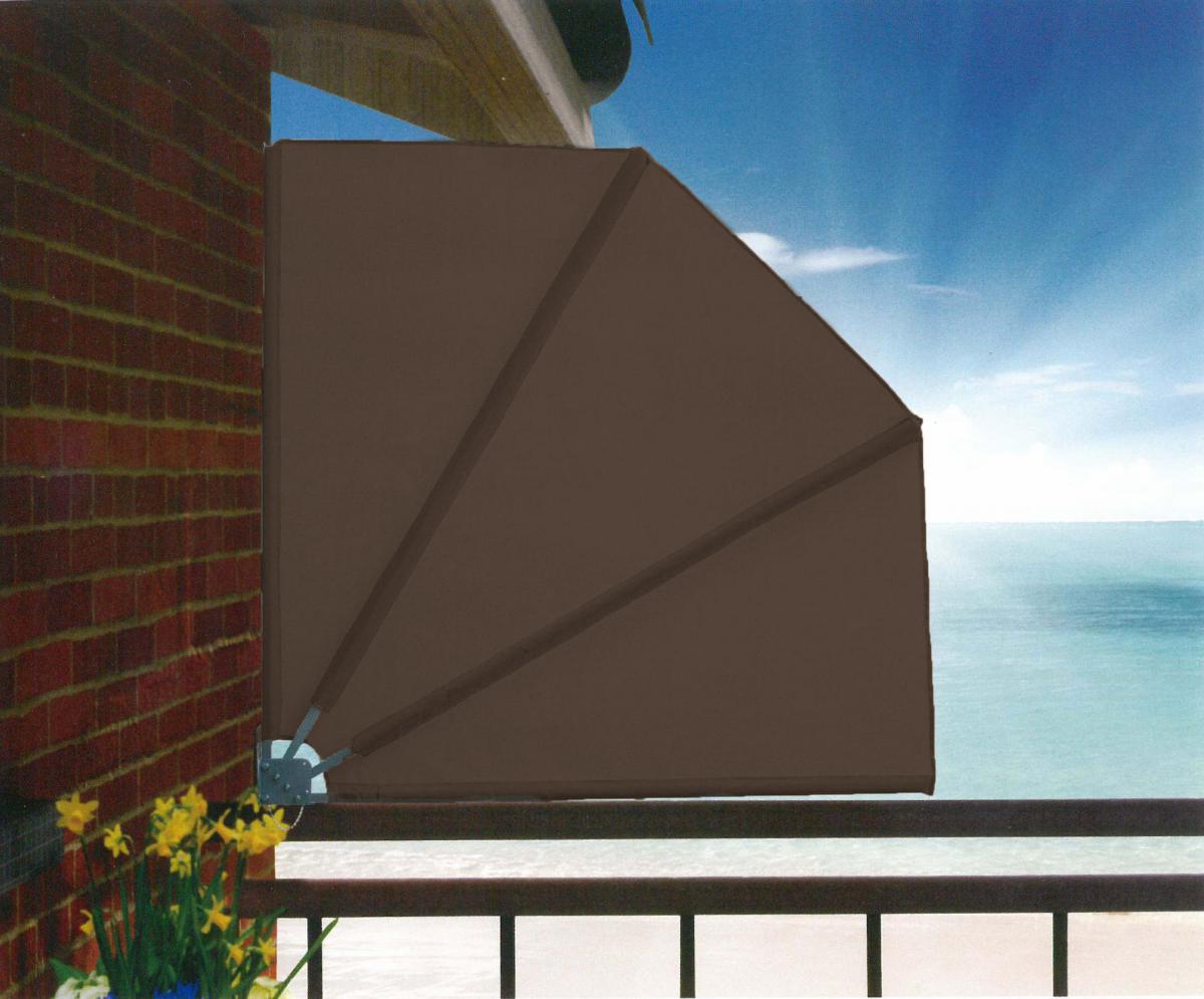 Balkonfächer Premium 140x140cm Rot  mit Wandhalterung Trennwand Sichtschutz 