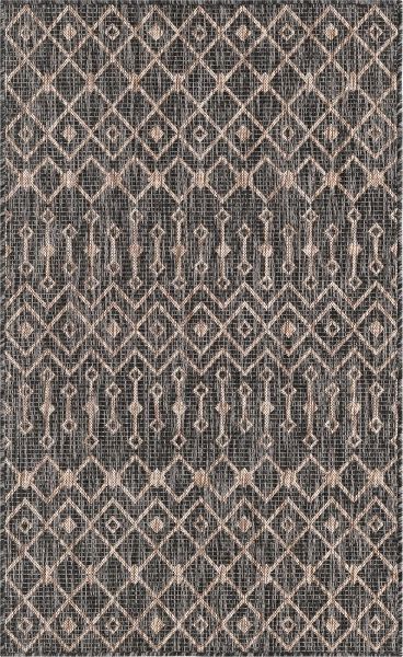 MyFlair Carpet "Outdoor Crosses" Rectangular Charcoal Gray CA10263