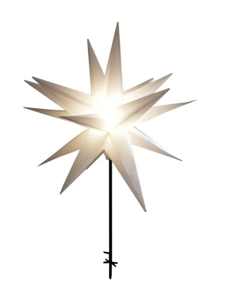 Star-Max LED-Kunststoff-Stern, Ø ca. 100 cm + ca. 120 cm Stab - Weiß