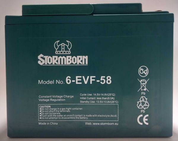 STORMBORN Blei-Gel-Akku 60V / 58Ah (5er Set) 6-EVF-58