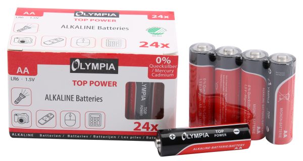 Batterien Oympia Top Power Alkaline AA Mignon, 24er