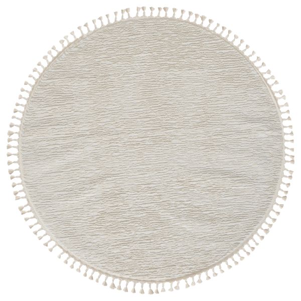 Teppich Moroccan Retreat, 190 cm x 190 cm, Farbe weiß, rund, Florhöhe 19mm