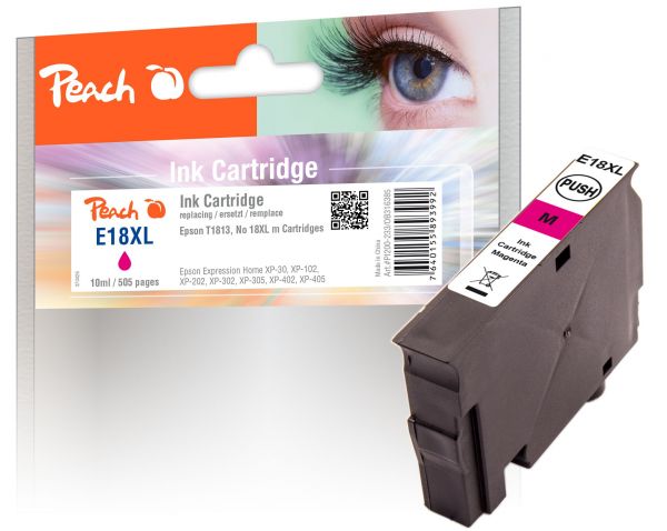 Peach Tintenpatrone magenta kompatibel zu Epson T1813, No. 18XL m