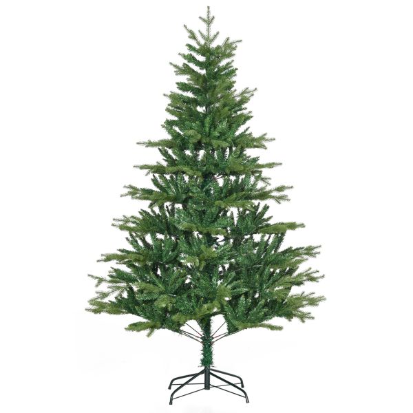 HOMCOM künstlicher Weihnachtsbaum 210 cm mit 2551 Astspitzen Christbaum Tannenbaum mit Standfuß flam