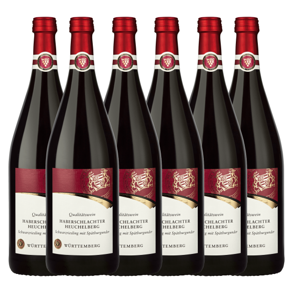 Haberschlachter Heuchelberg Schwarzriesling mit Spätburgunder Qualitätswein lieblich 1,0L 6er Karton