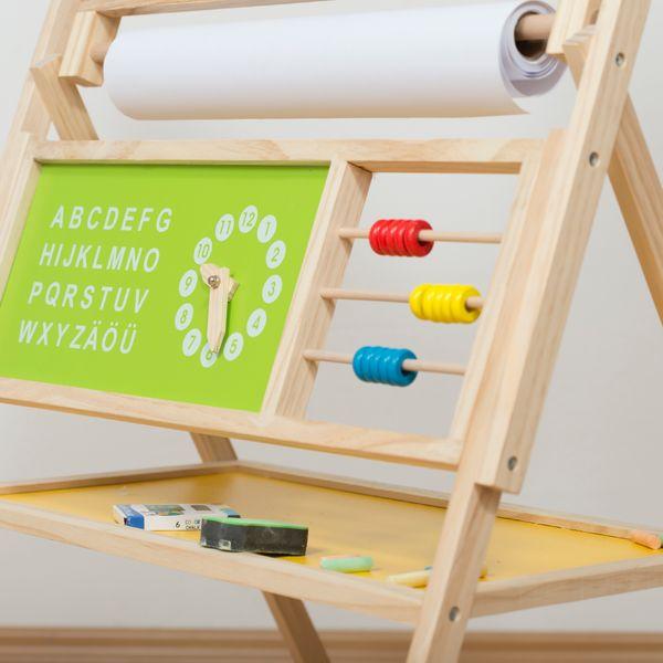 Coemo Maltafel Kinder-Standtafel mit Papierrolle und Zubehör | Norma24 | Holzspielzeuge