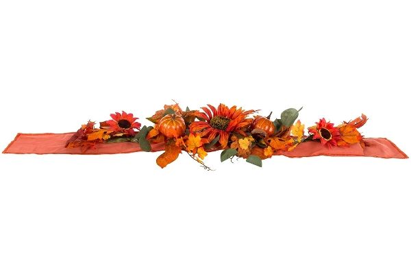 MyFlair Tischläufer Herbst Blumen mit LED, aus Polyester