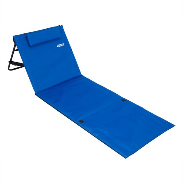 Detex® Strandmatte mit Lehne & Kopfkissen 158 cm x 56cm blau