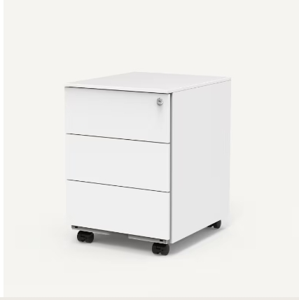Büro-Rollcontainer mit Schublade unter Schreibtisch RC2 Farbe:Weiß