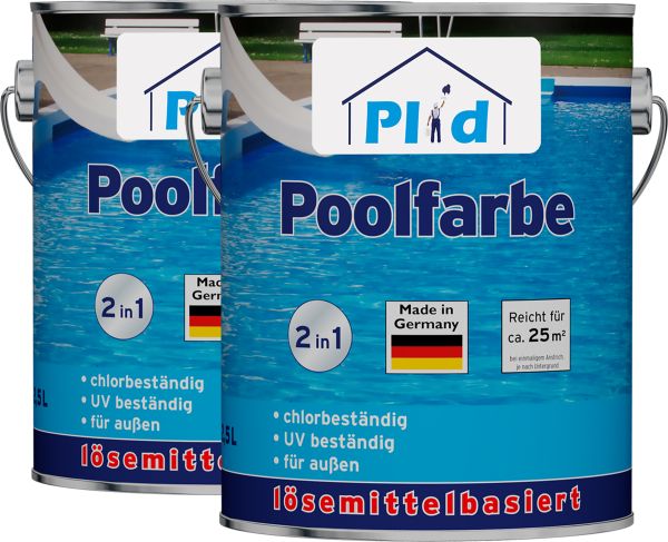 Premium Poolfarbe Schwimmbeckenfarbe Unterwasserfarbe Poolblau Blau