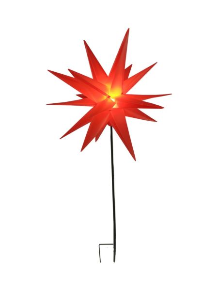 Star-Max LED-Kunststoff-Stern, Ø ca. 58 cm + ca. 90 cm Stab - Rot