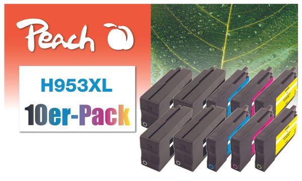 Peach 10er-Pack Tintenpatr. ersetzt HP No. 953XL